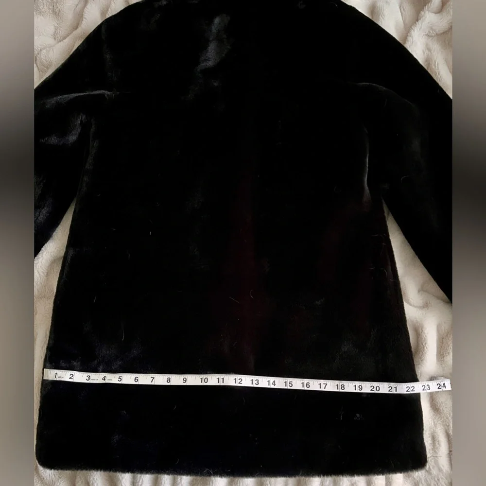 Faux Fur Hooded Coat in Deep Dark Brown - Picture 4 of 8